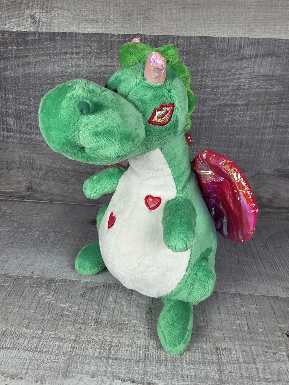 Emerald Creations Dragon Red Winged Heart Tail Plush Stuffed Animal 9” b319